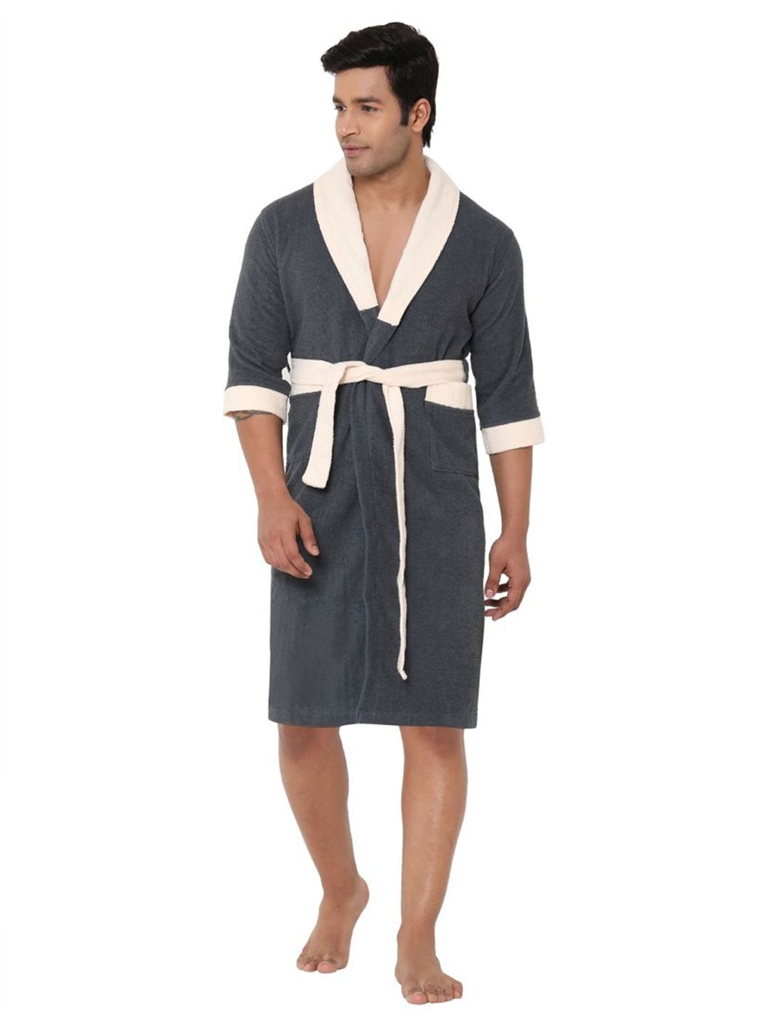 Spaces CLOUDZ Grey Cotton 300 GSM Bathrobes - Set of 1