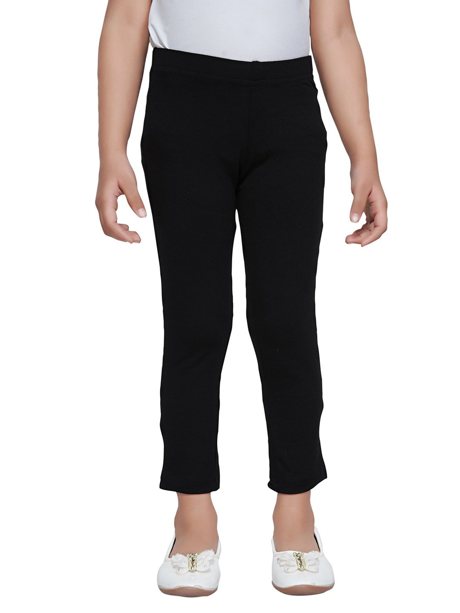 Tiny Girl Black Solid Leggings