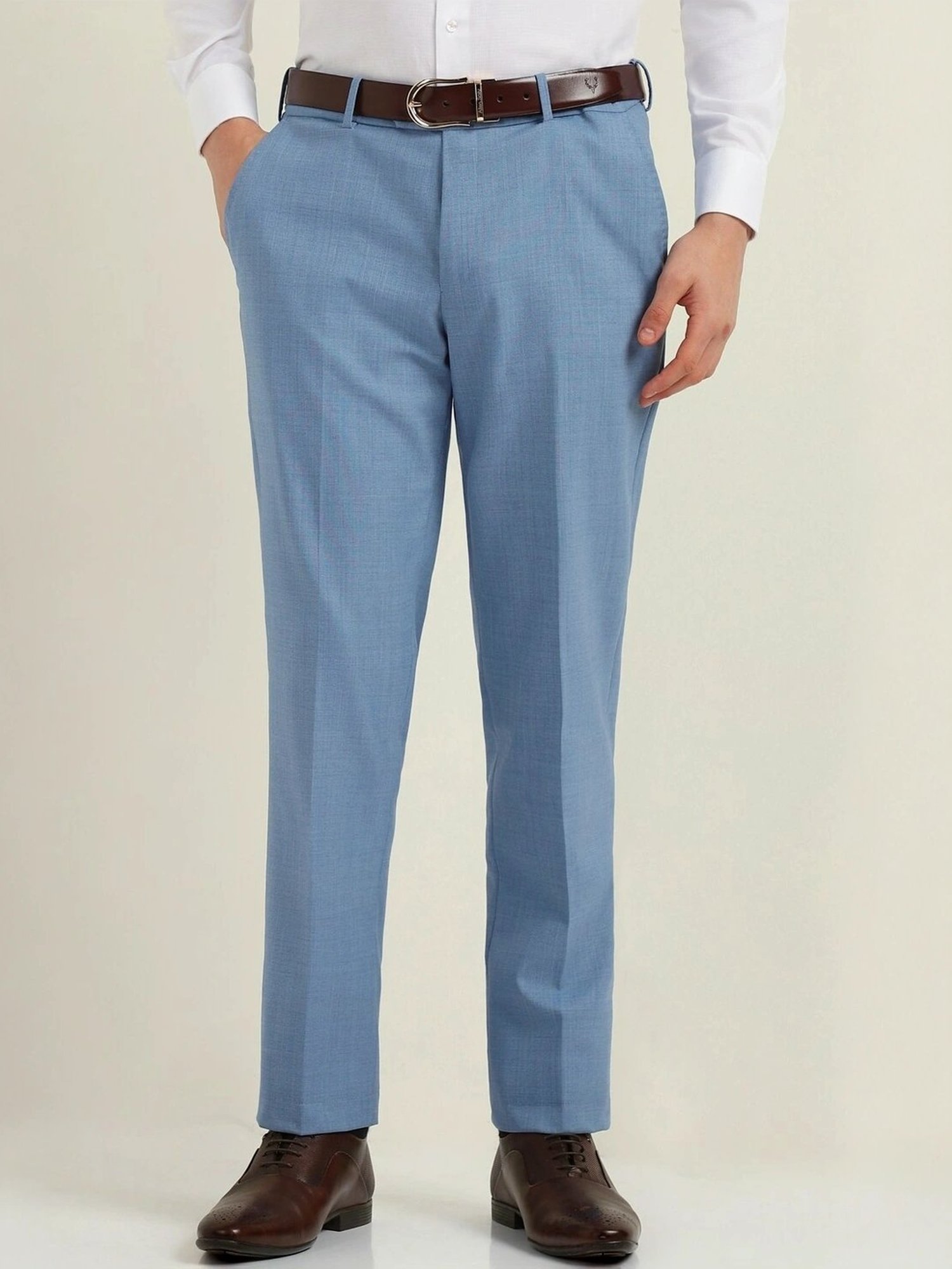 Allen Solly Blue Slim Fit Trousers