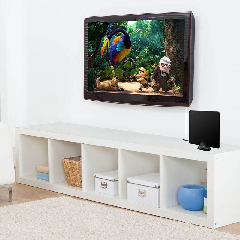 4K HDTV Antenna, Liger Ultra-Thin Indoor Antenna - Receive HD 4K Television Signals for Free - Plugs Directly Into Your TV - Includes Adhesive & Stand