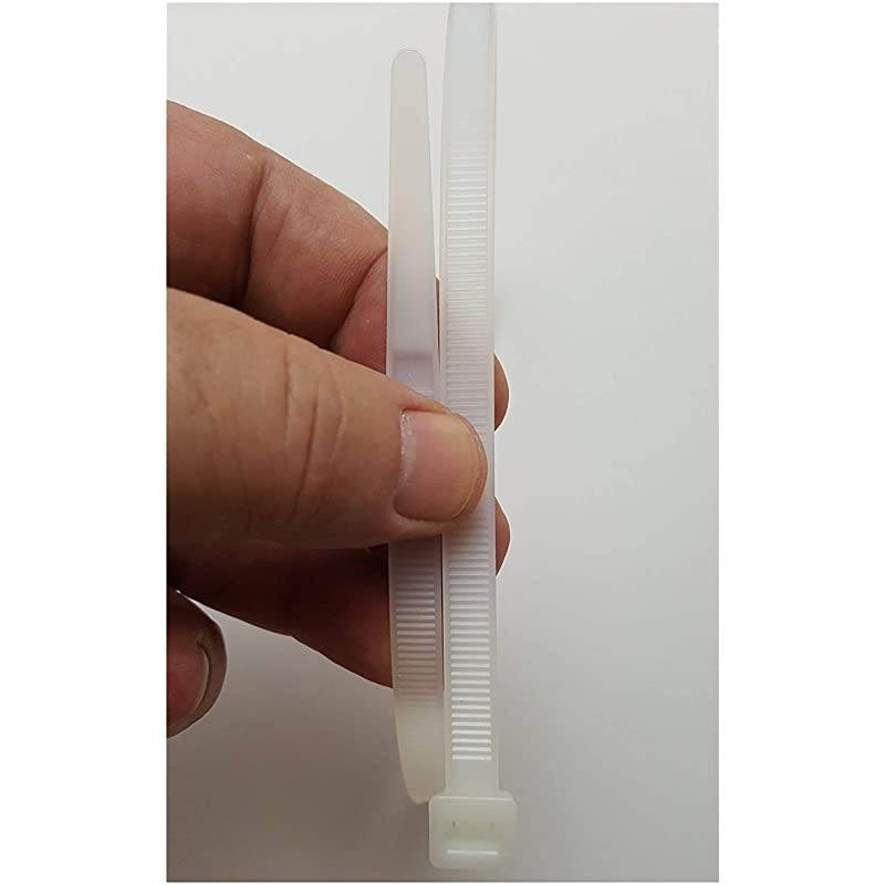Heavy Duty Cable Zip Ties. Durable Strong Nylon Tie wraps, 175 LB Tensile Strength (48 Inch 500 Case, White)
