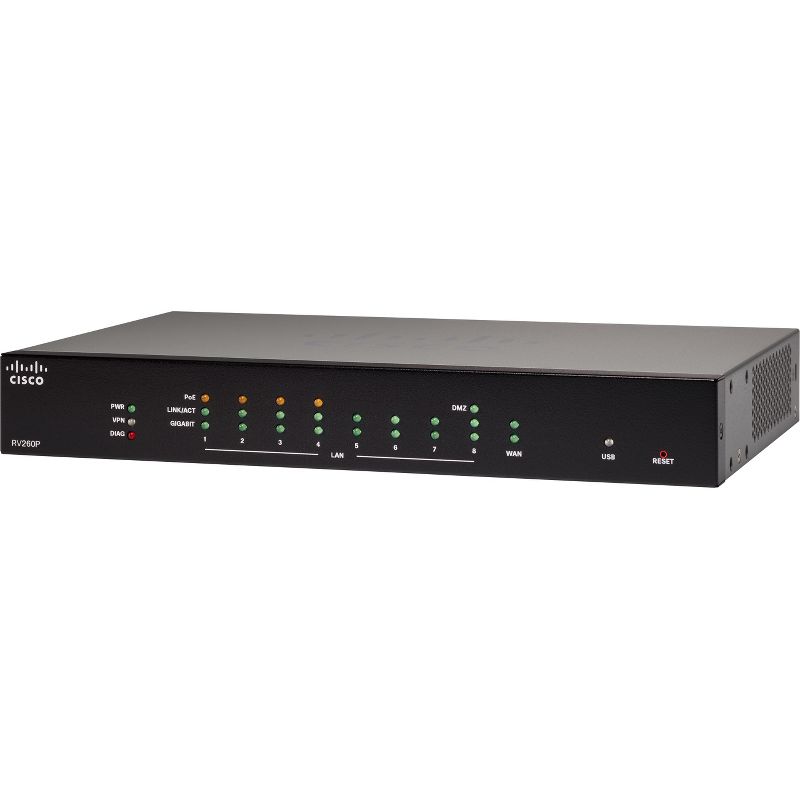 Cisco RV260P VPN Router with PoE - 9 Ports - Management Port - 1 Slots - Gigabit Ethernet