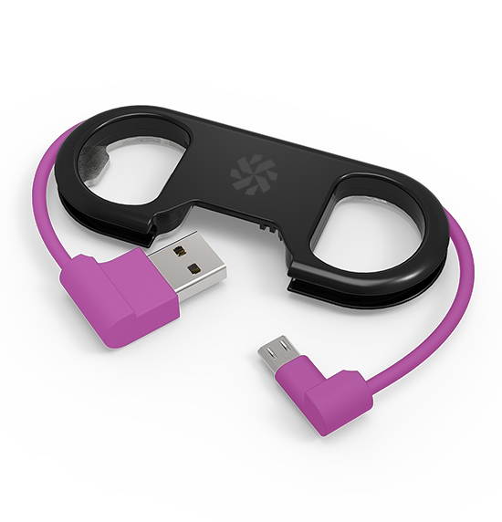 kanex micro usb to usb portable 6" cable with bottle opener compatible with android devicespurple