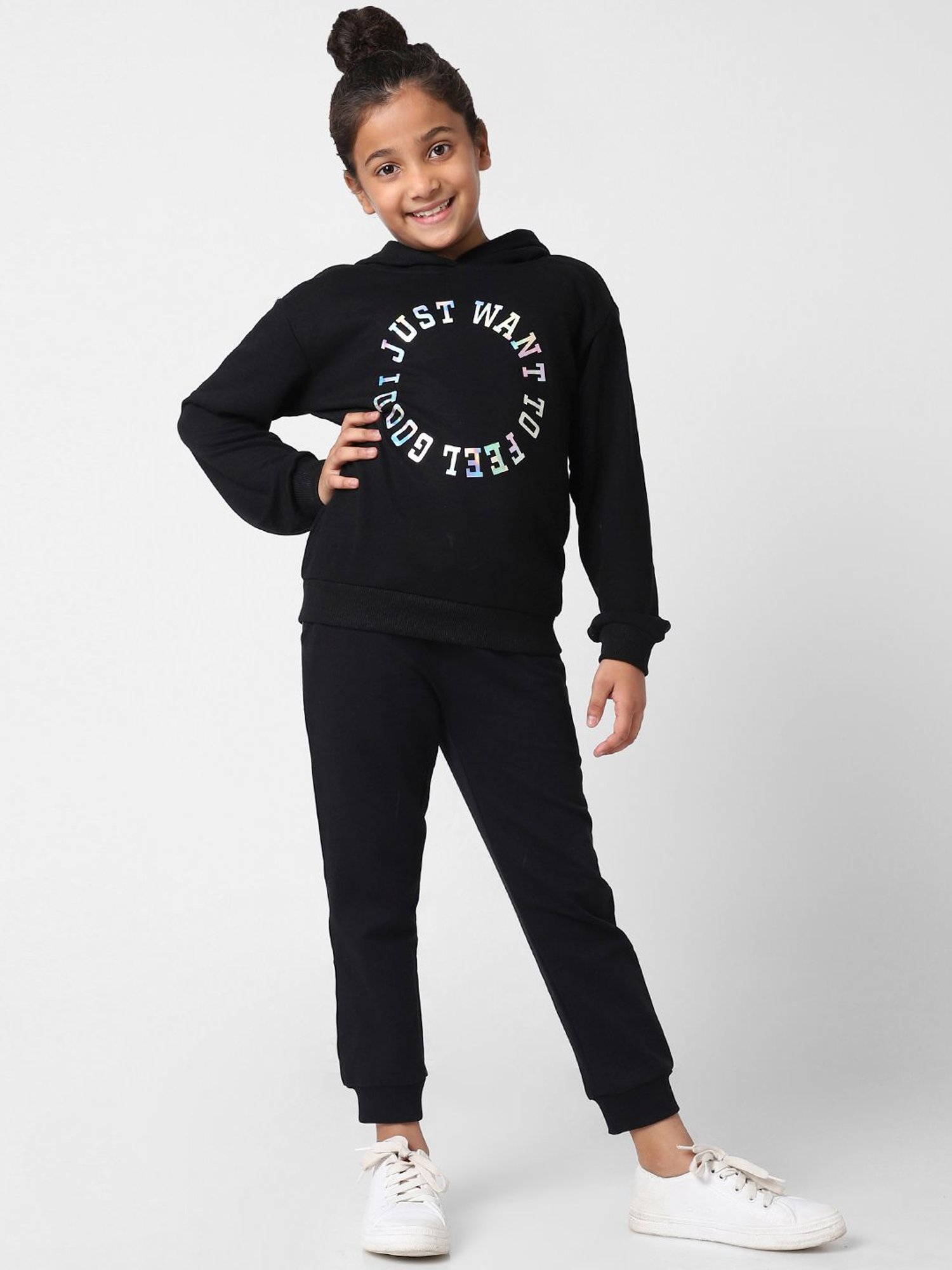 KIDS ONLY Black Printed Full Sleeves Sweatshirt