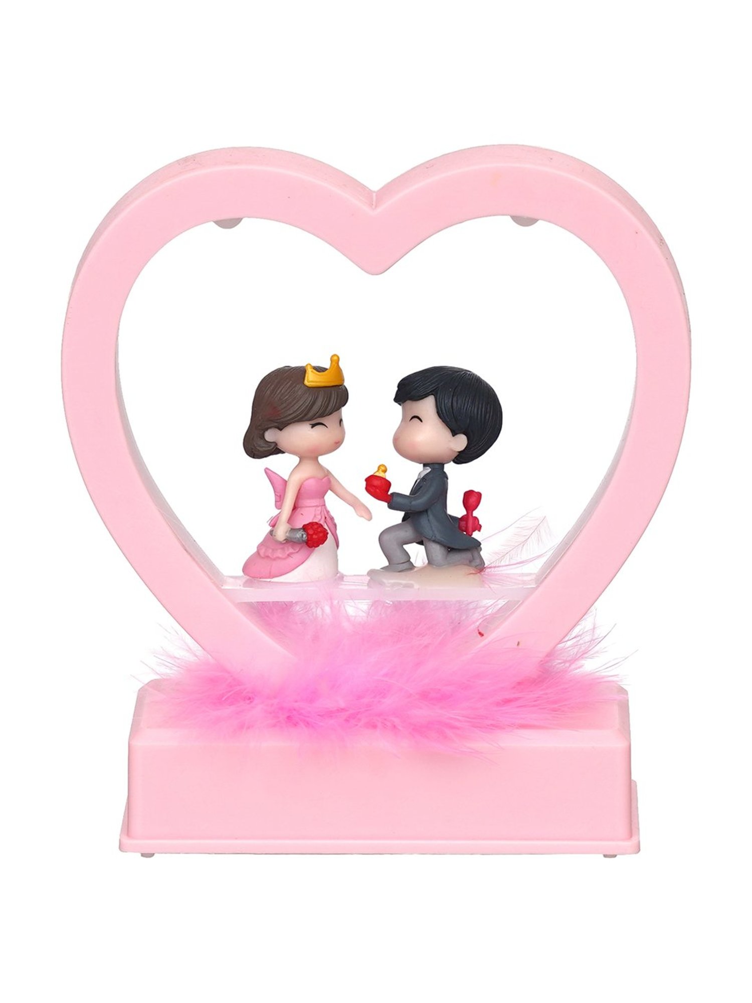 eCraftIndia Solid Polyresin Led Light Heart Showpiece