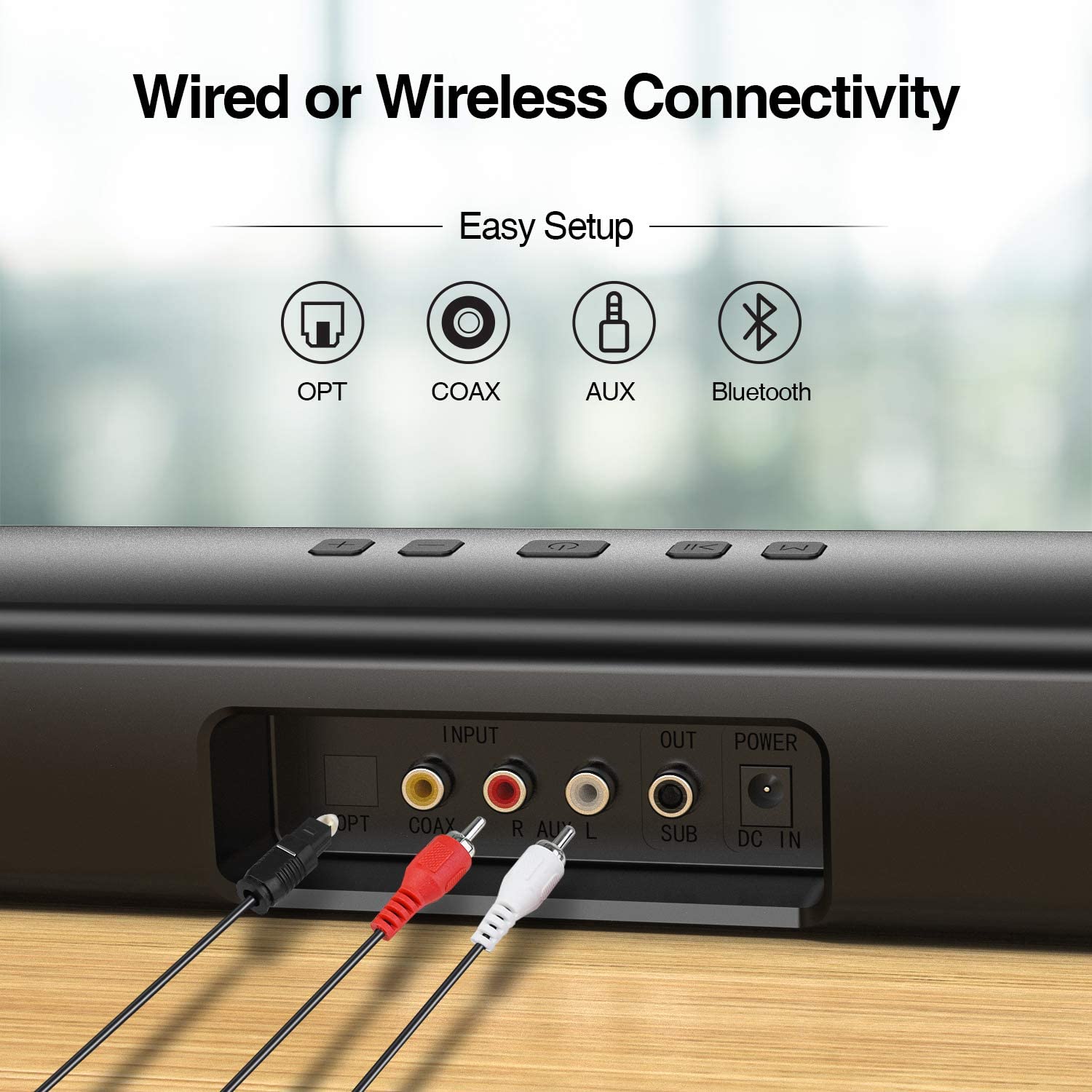 Sound Bar for TV, Sound Bar Surround Sound Home Theater System for TV Computer Speaker with 3 EQs Wireless Bluetooth 5.0 Soundbar, AUX/OPT/COAX Connection, Remote Control 29 Inch Wall Mountable