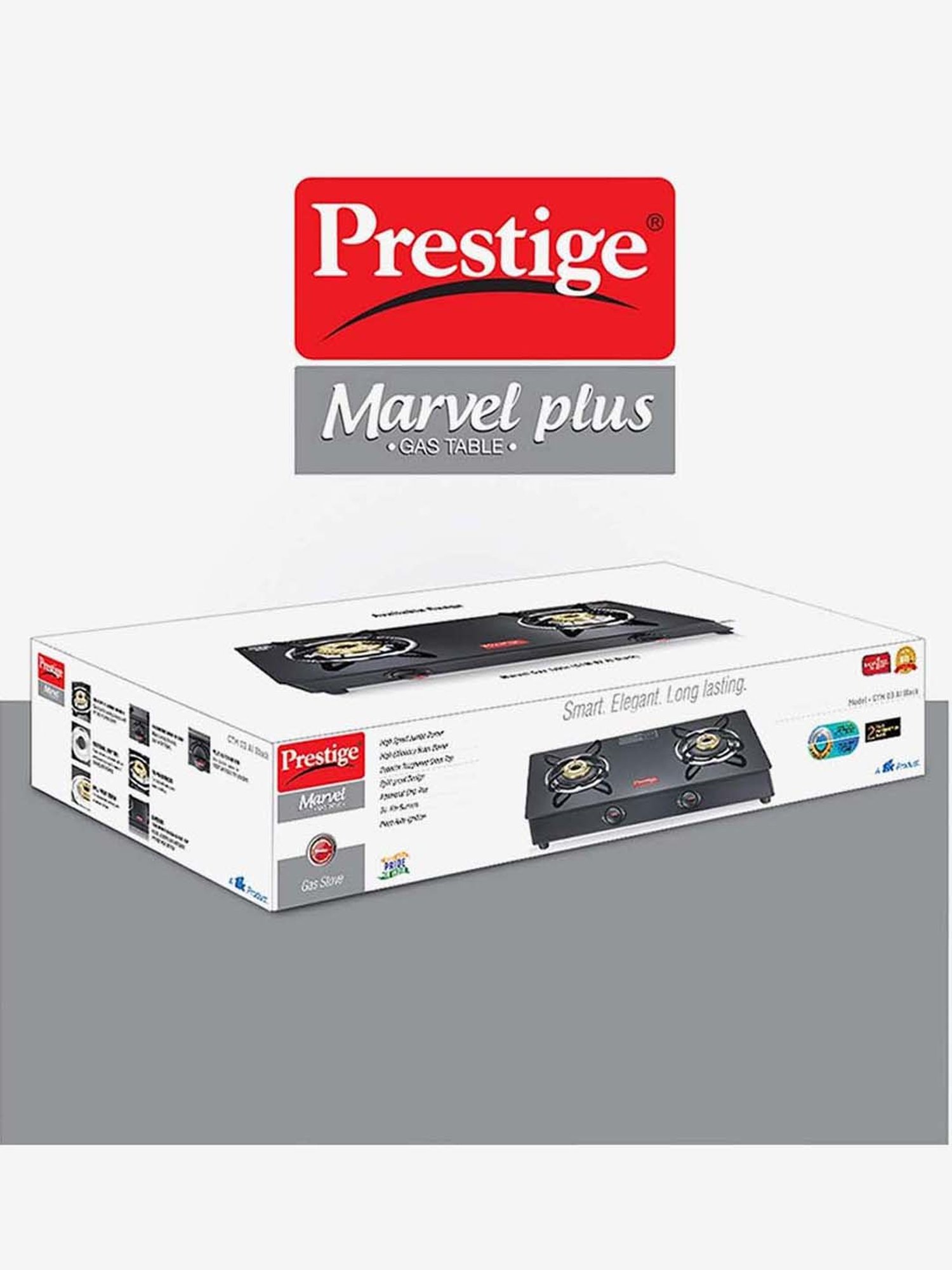 Pigeon Blackline Smart Black Glass Manual Gas Stove (2 Burners)