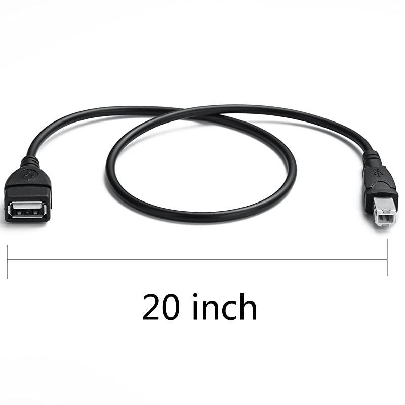 Pack USB 0 Cable A Female to USB B Male Cable for Printer Extender Connection Cables USBAFUSBBM Adapter USBAUSBB Cables Black