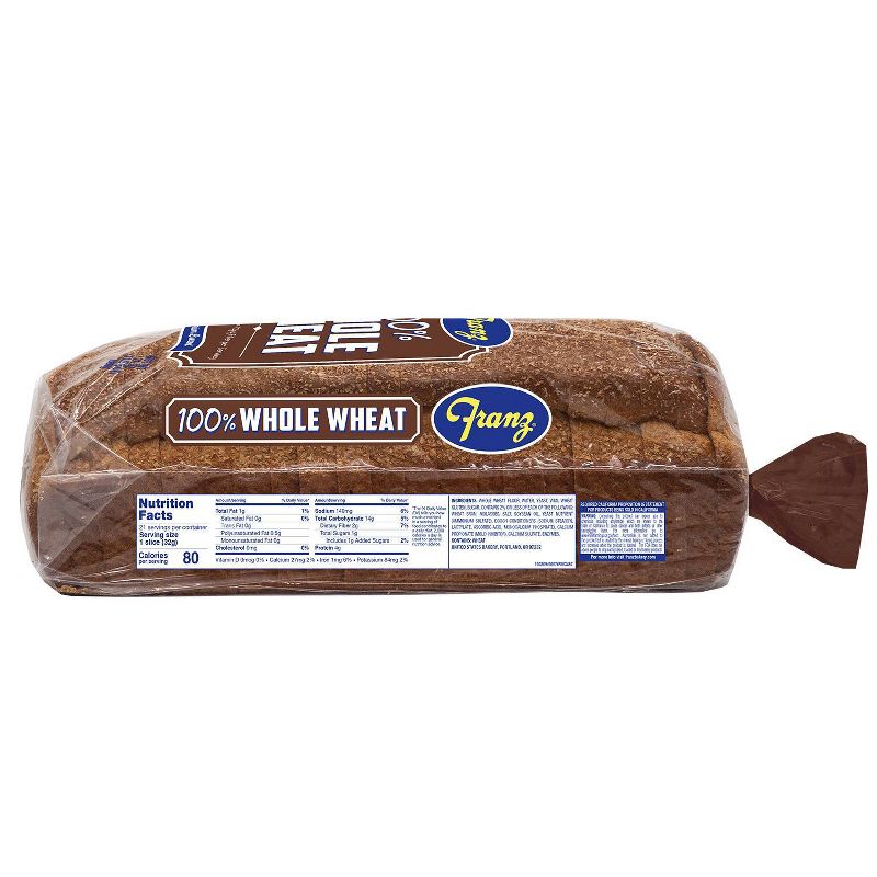 Franz 100^ Whole Wheat Sandwich Bread - 24oz