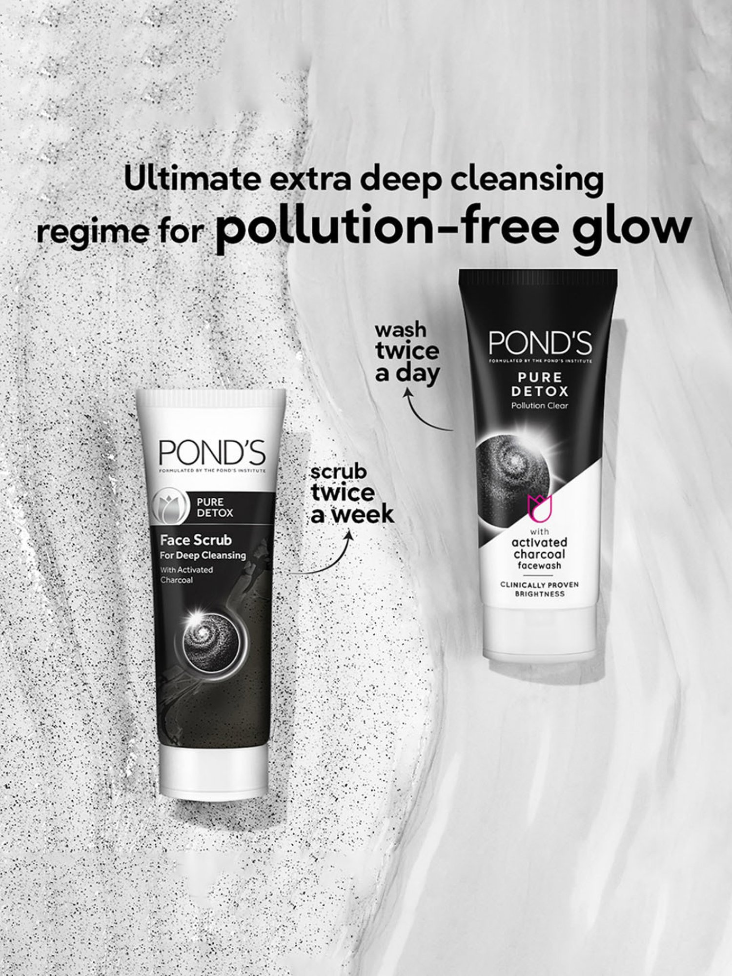 Pond's Pure Detox with Activated Charcoal Face Wash - 100 gm