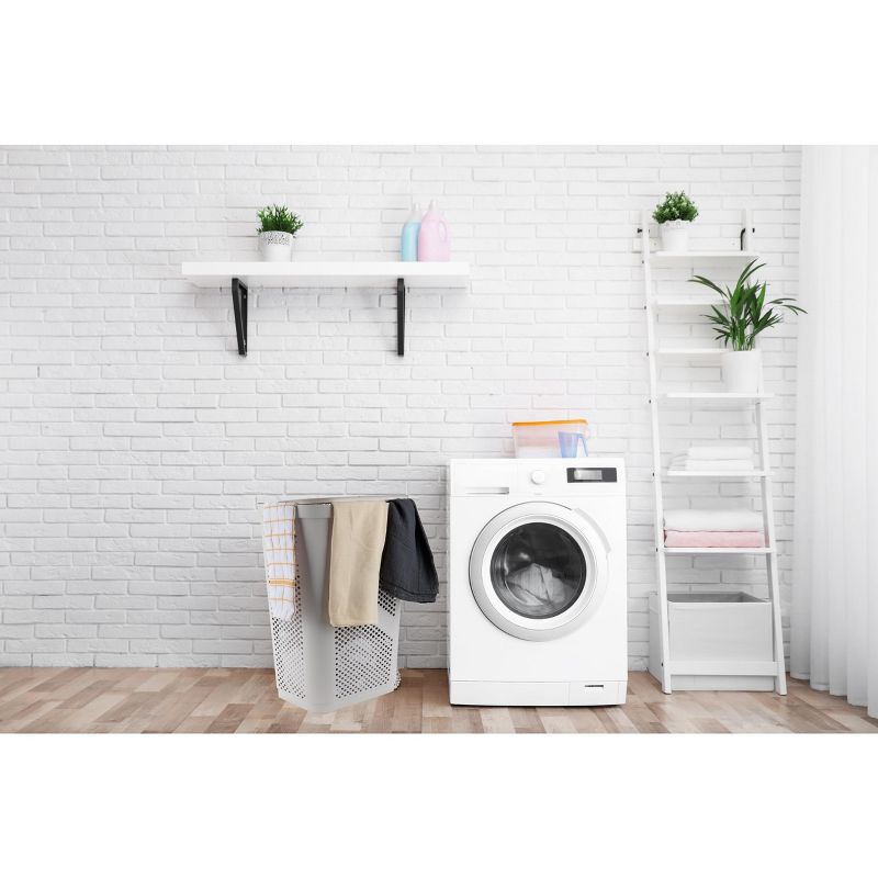 Mind Reader Perforated Plastic Hamper 60 Liter/16 Gallon,Ivory