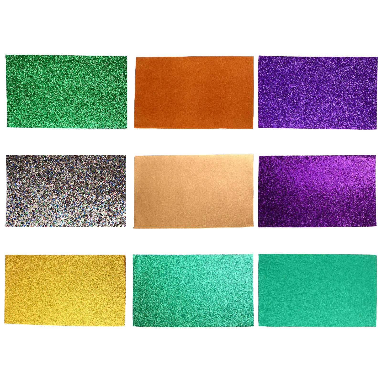 9pcs Carnival Decor Leather Fabric Sheets Glitter Printed Jewelry Making Sheets