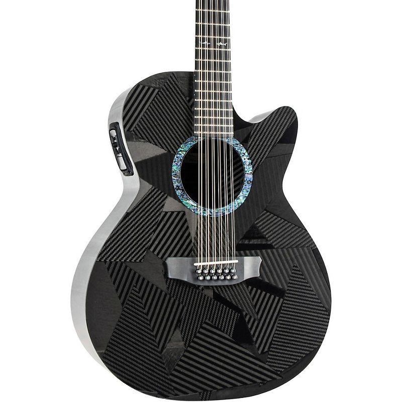 RainSong Black Ice Series WS 12-String Acoustic-Electric Guitar Carbon Black