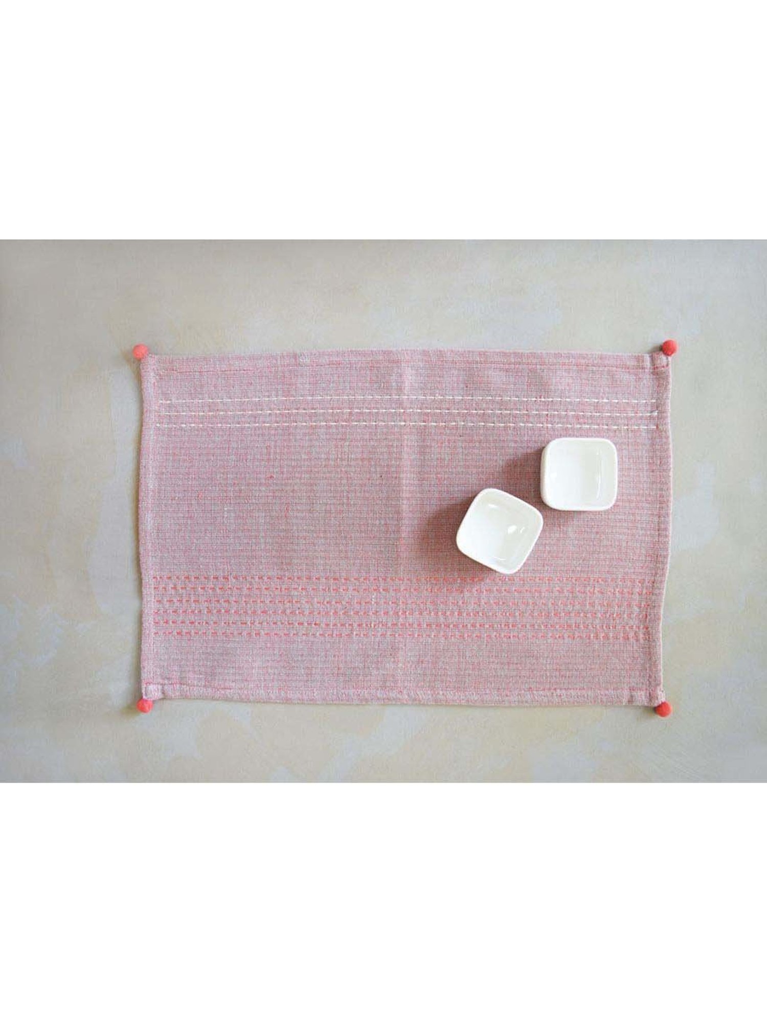 COPPRE Godhuli Pink Cotton Placemats - Set of 2