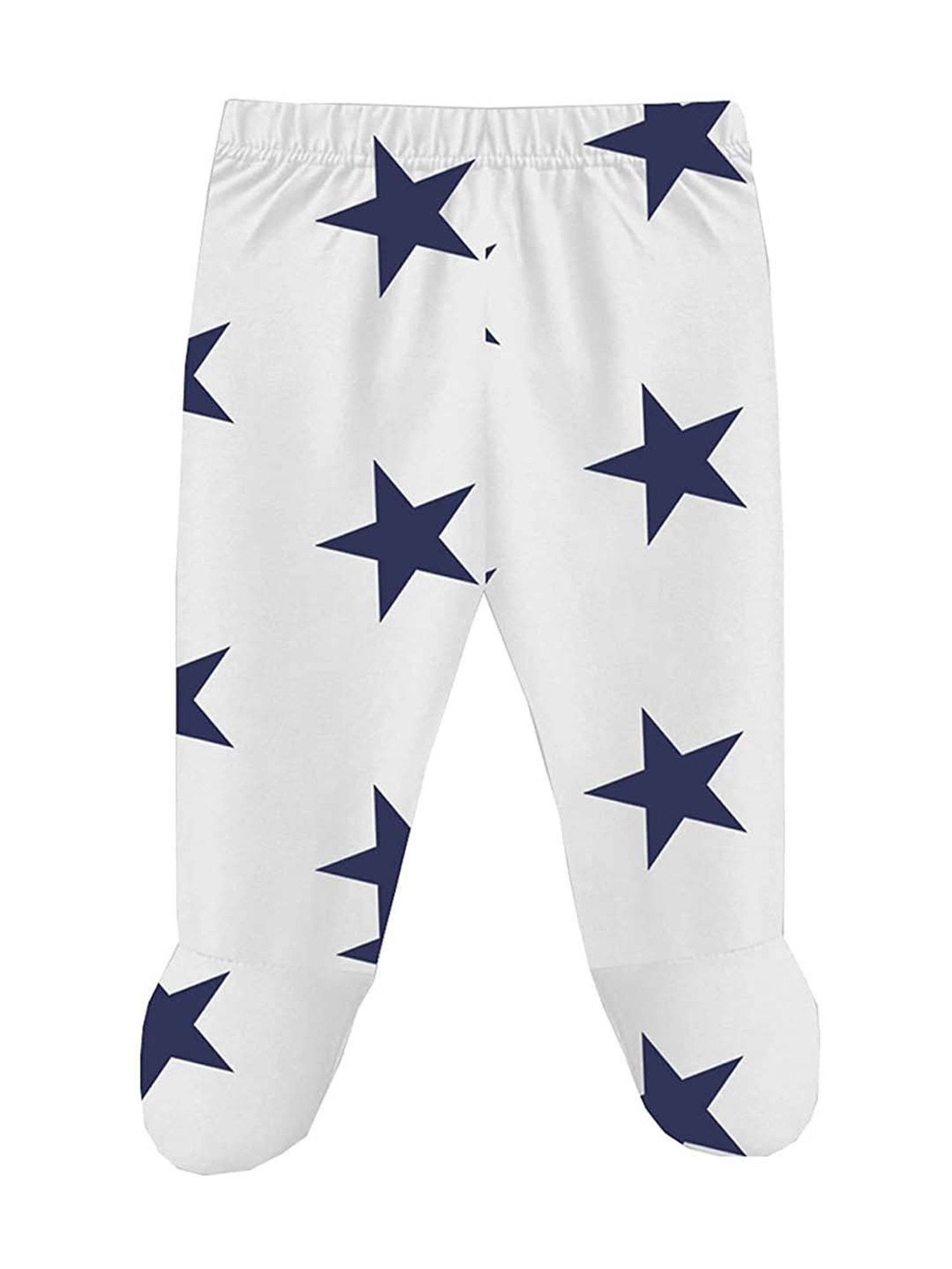 A.T.U.N. Kids White & Grey Cotton Printed Footies (Pack of 3)