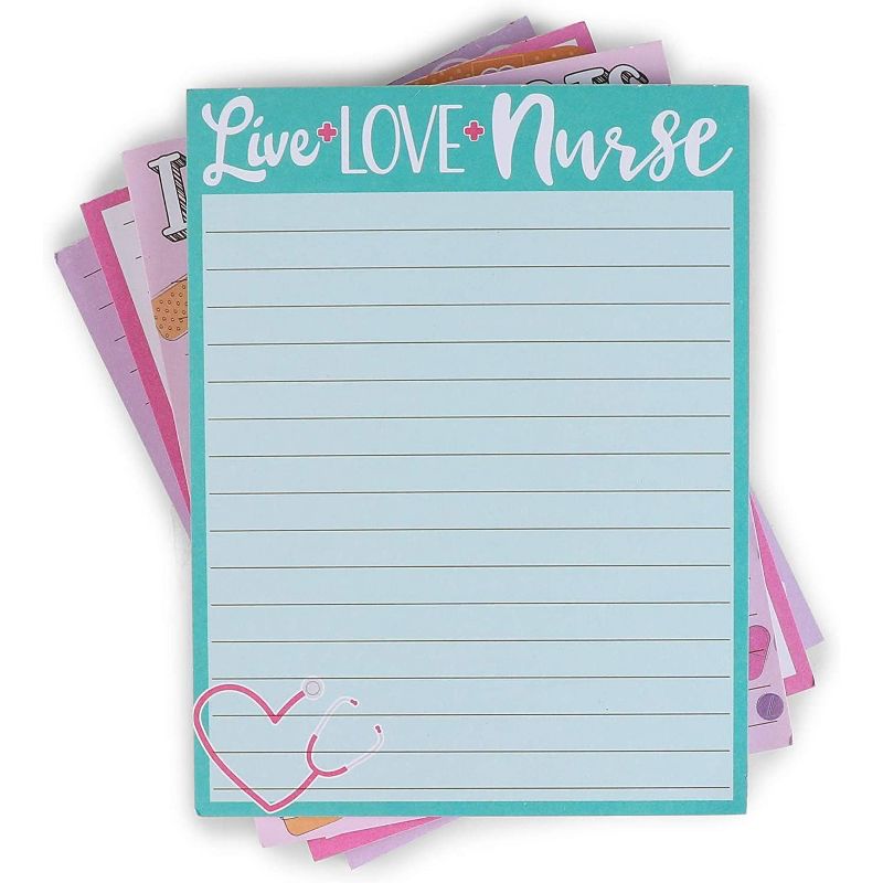 Paper Junkie 4-Pack Memo Note Pads Notepads for Nurse Appreciation Gift, 4.5 x 5.5 inch