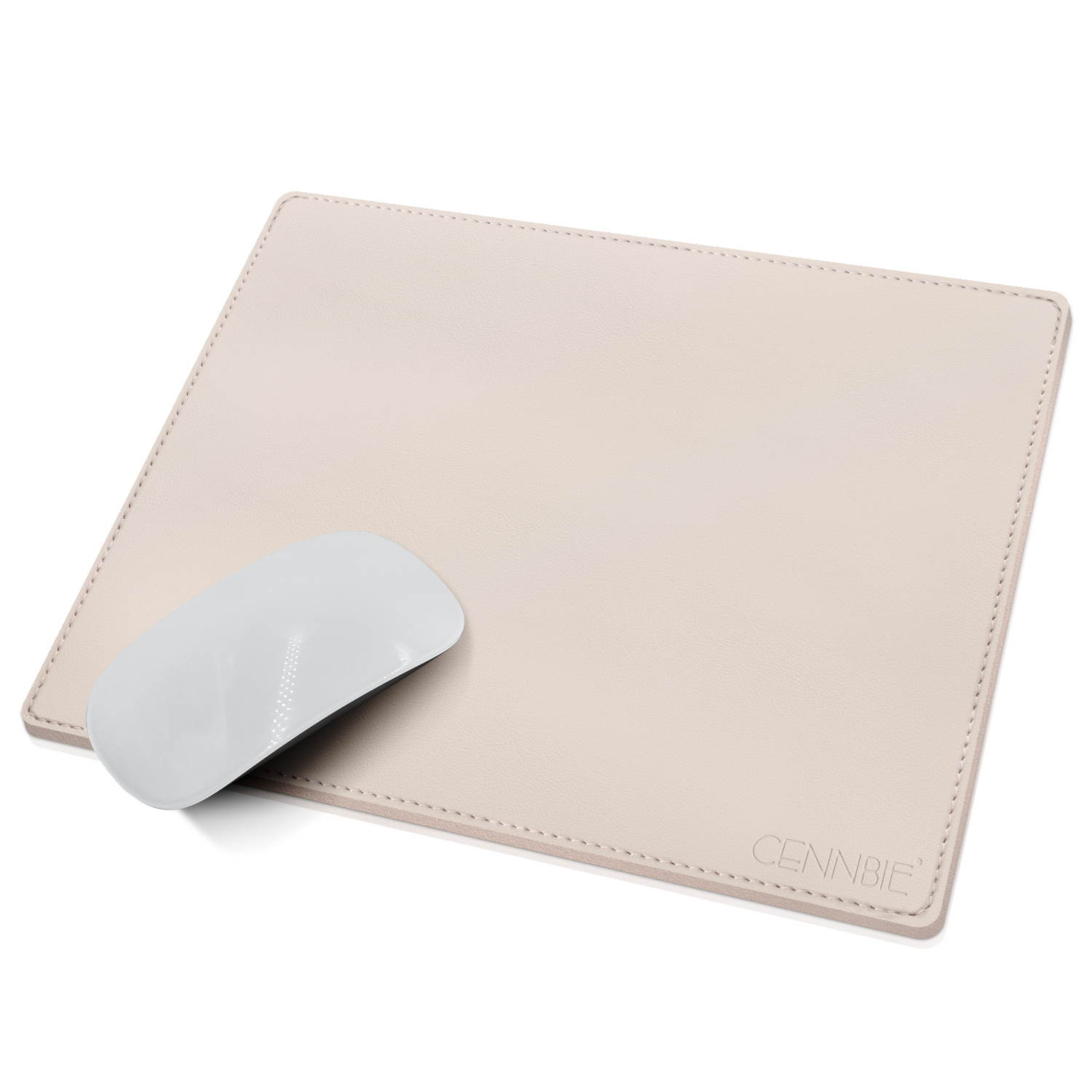 CENNBIE 10.3"x8.3" Artificial Leather Mouse Pad - Gaming and Executive Mousepad (White)