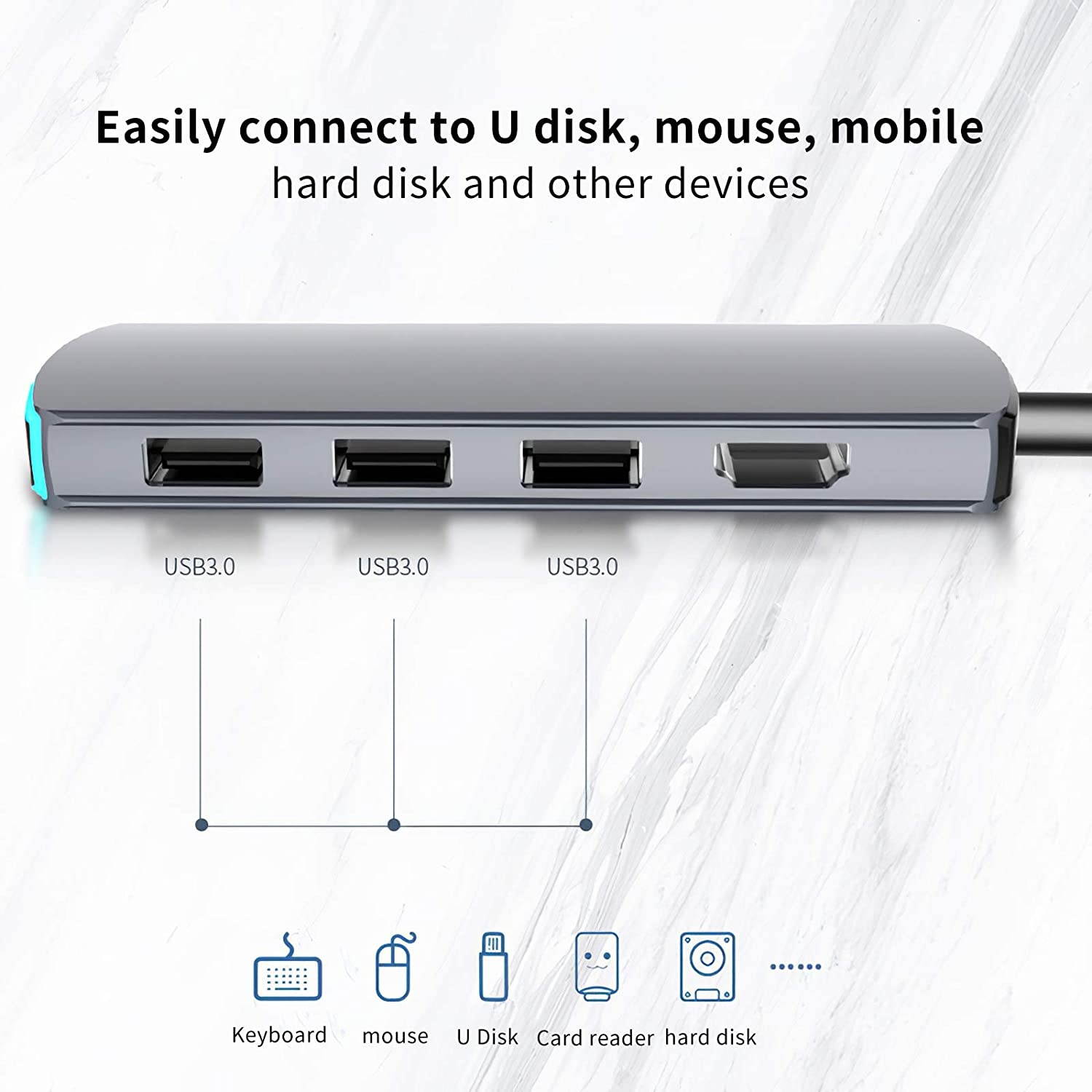 USB-C Multimedia 4K HDMI USB Charging Adapter for MacBook with Pass Thru Charging, Space Gray (K181-1041-SG4I)