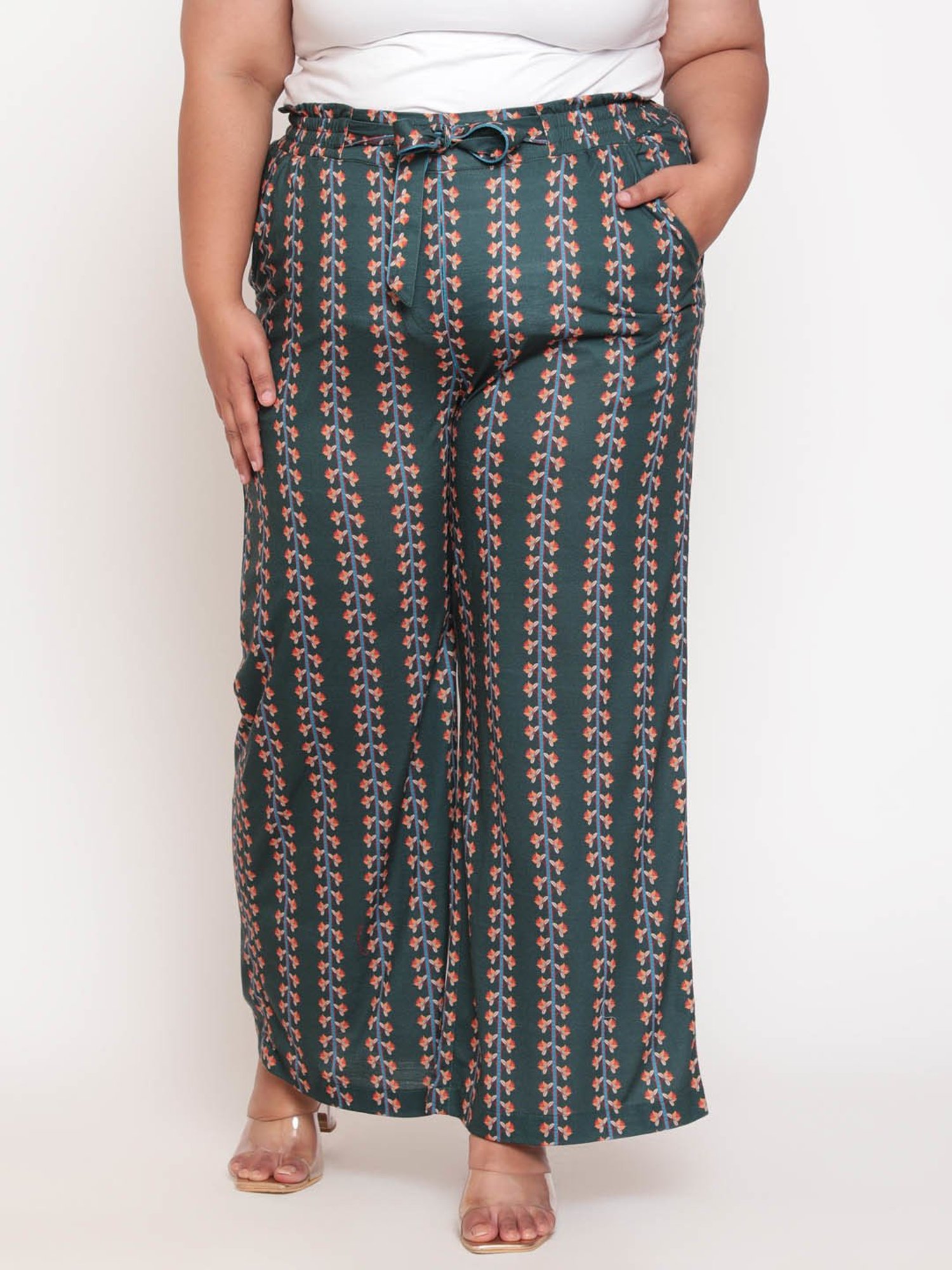 Amydus Green Printed Palazzos
