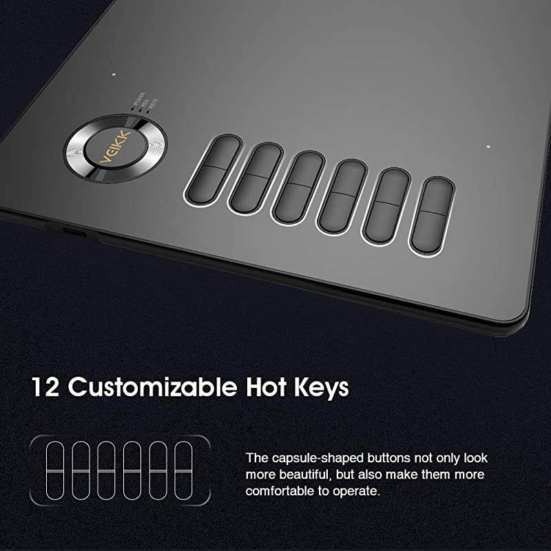 A15 Graphic Drawing Tablet 10x6 inch Digital Pen Tablet with BatteryFree Passive Stylus and 12 Shortcut Keys