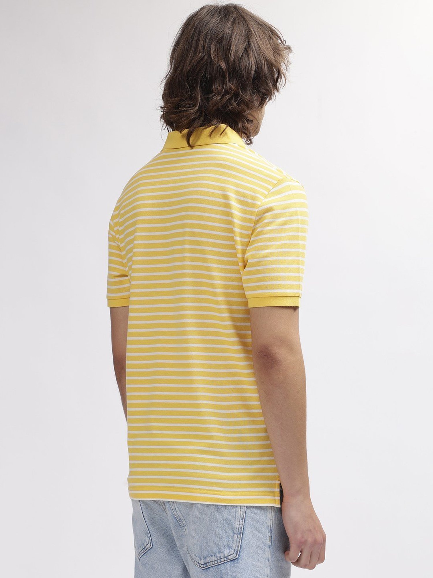 GANT Striped Polo Neck Regular Fit T-Shirt