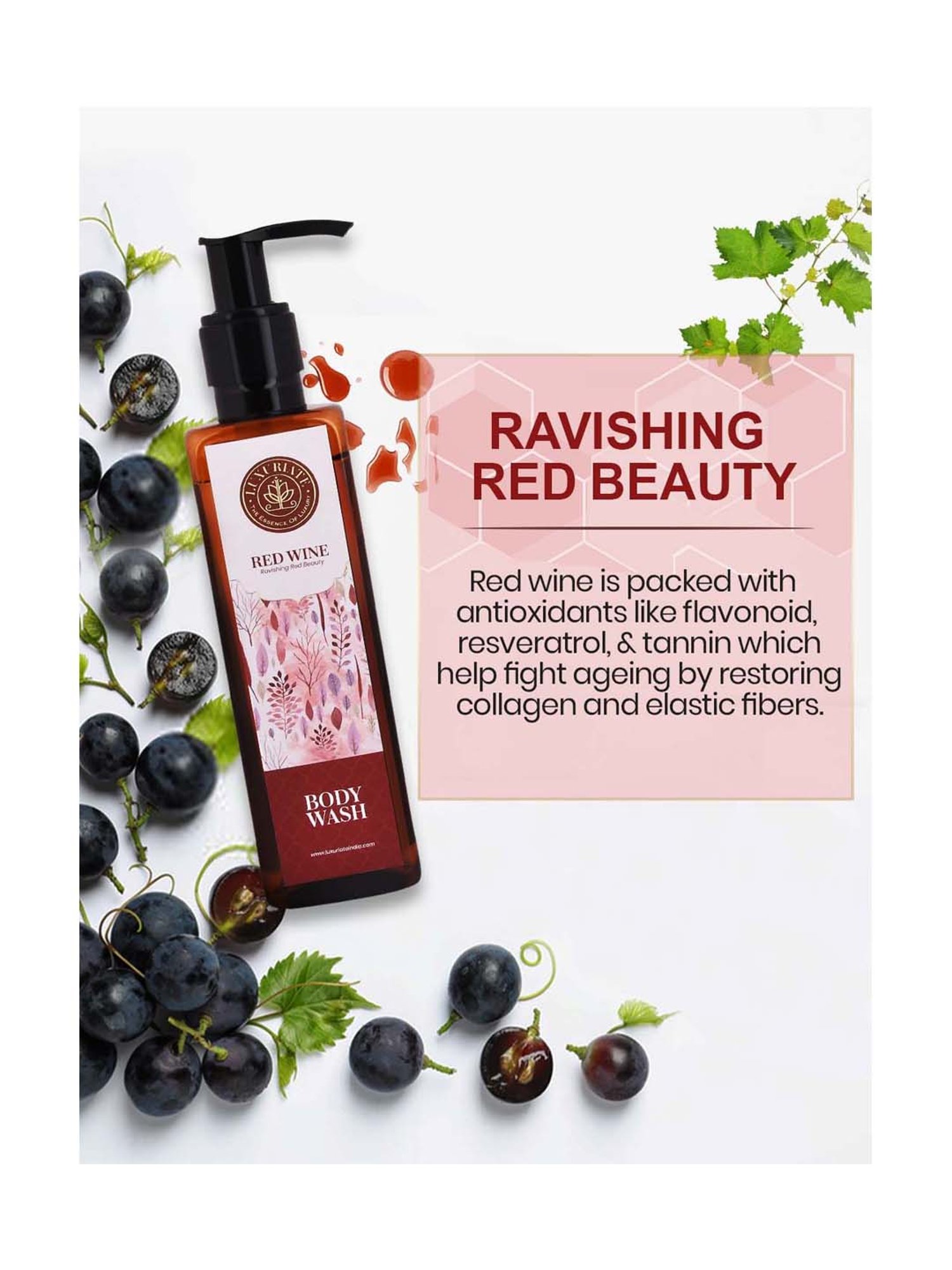 Luxuriate Ravishing Red Wine Body Wash Shower Liquid - 200 ml