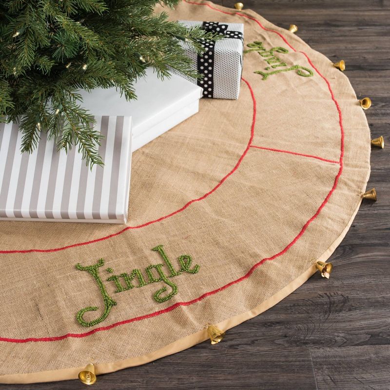 Saro Lifestyle Galvanized Christmas Tree Ring With Gold Rim