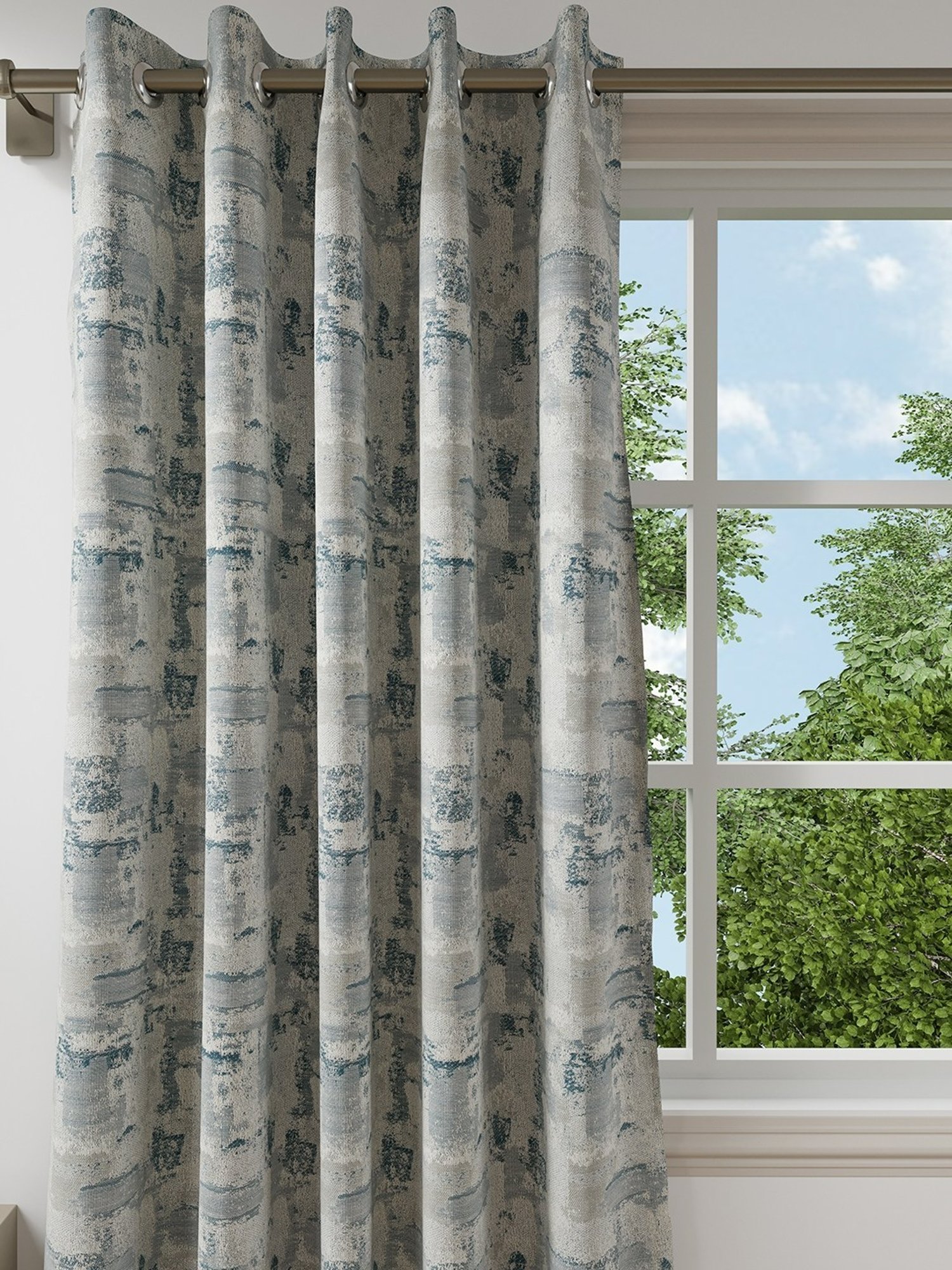 DDecor Abstract Grey Polyester 5 ft Window Curtain