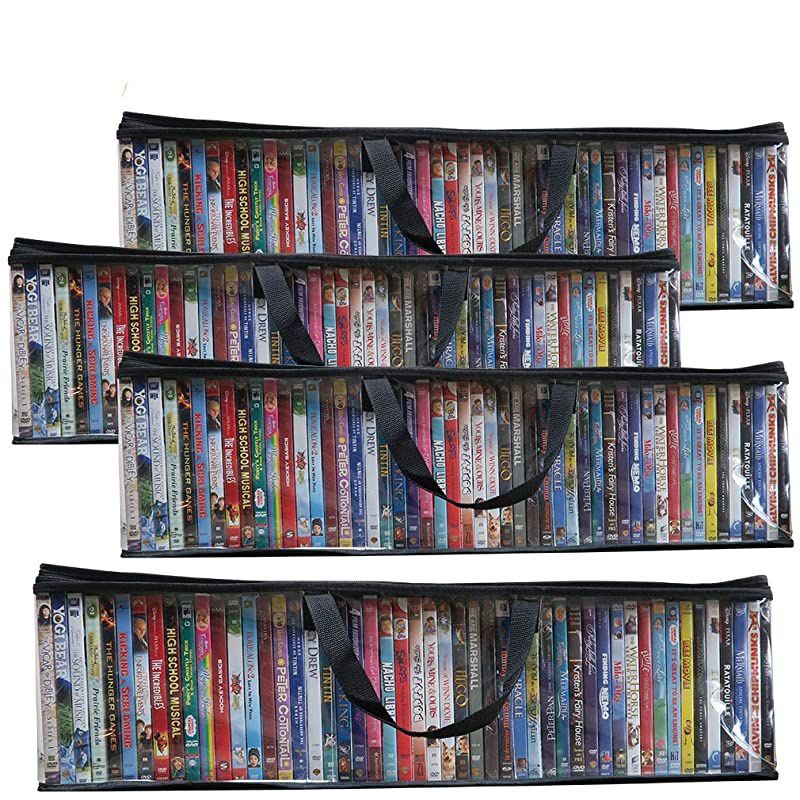 DVD/BlueRay/Video-Storage Bag-New-Clear-Handle-Hold 200 Total-Set/4