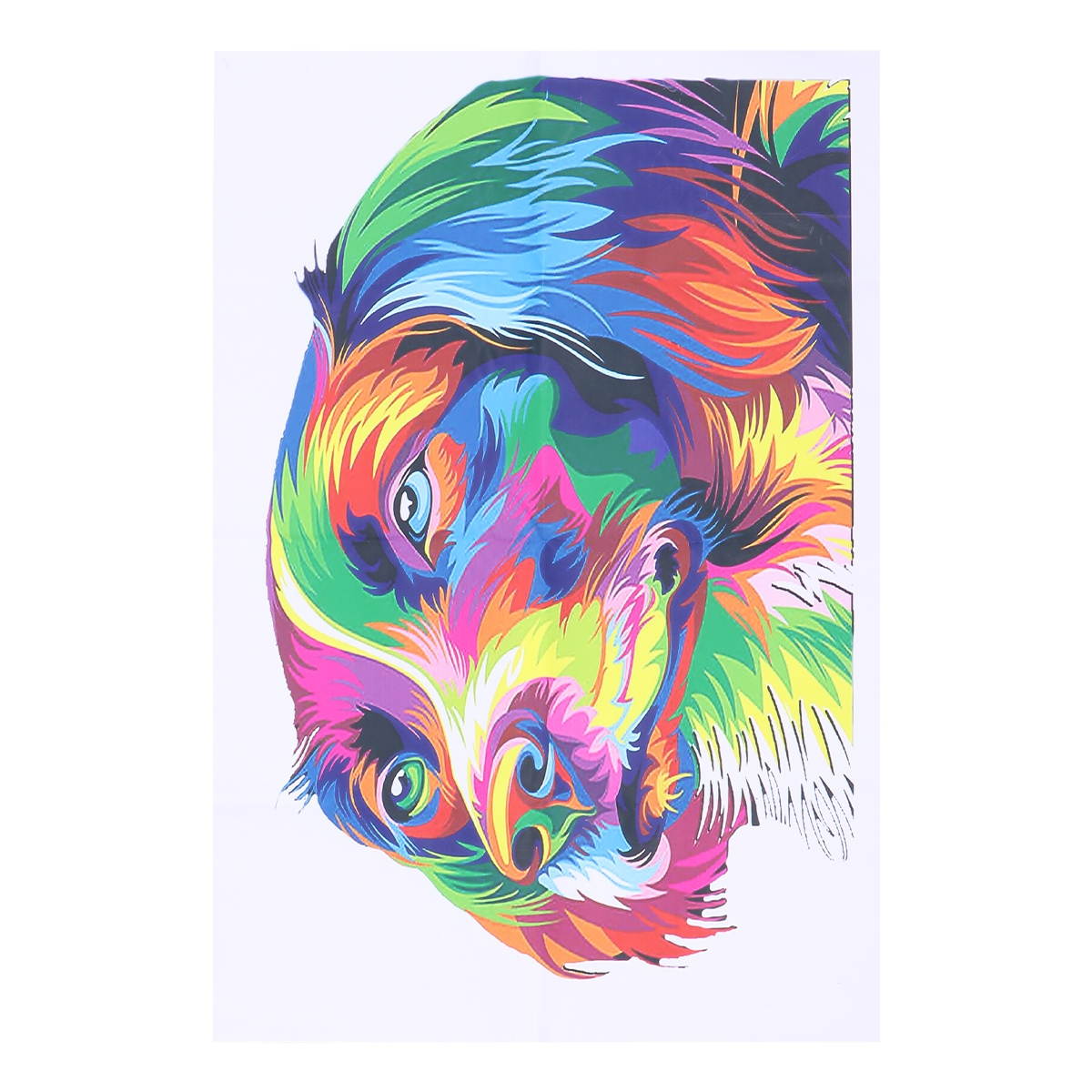 Oil Painting Picture Animals Canvas Colorful Cartoon Dog Paint Frameless Wall Painting for Home Living Room Bedroom Kitchen Office Decoration (50x70cm )