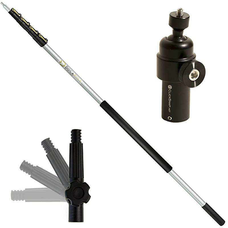 30 Foot Camera Pole &ndash; 7-30' Extension Pole + Camera Swivel Adapter for GoPro or Camera | Provides Up to 36 Feet of Reach | The Ultimate Painters Pole Camera Adapter and Camera Pole&hellip;