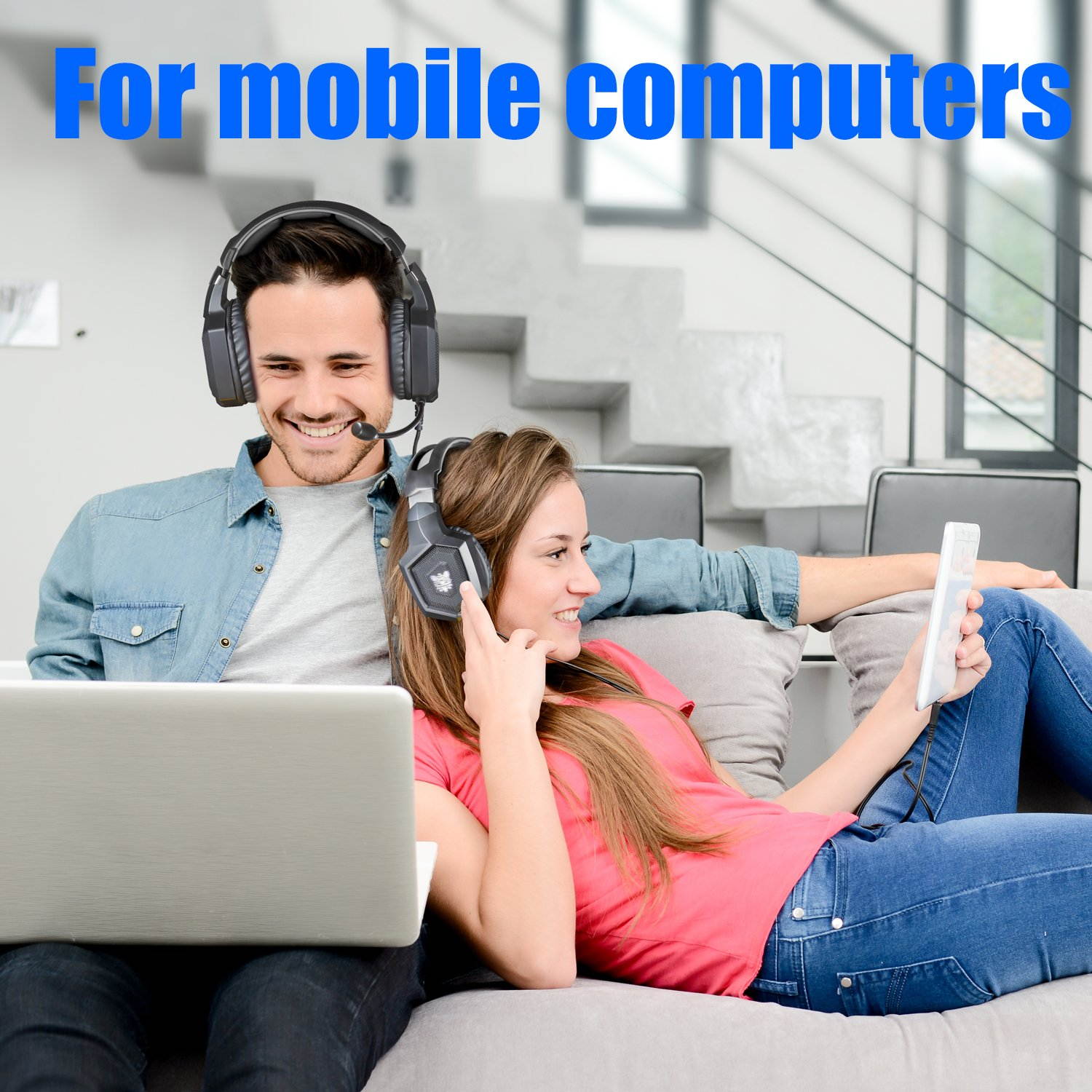 ONIKUMA Gaming Headset - Stereo K8 Gaming Headset for PS4 Xbox One, Noise Cancelling Mic Over Ears Gaming Headphones with Mic for Nintendo Switch Playstation 4 Laptop Smartphones and PC-RGB LED Light