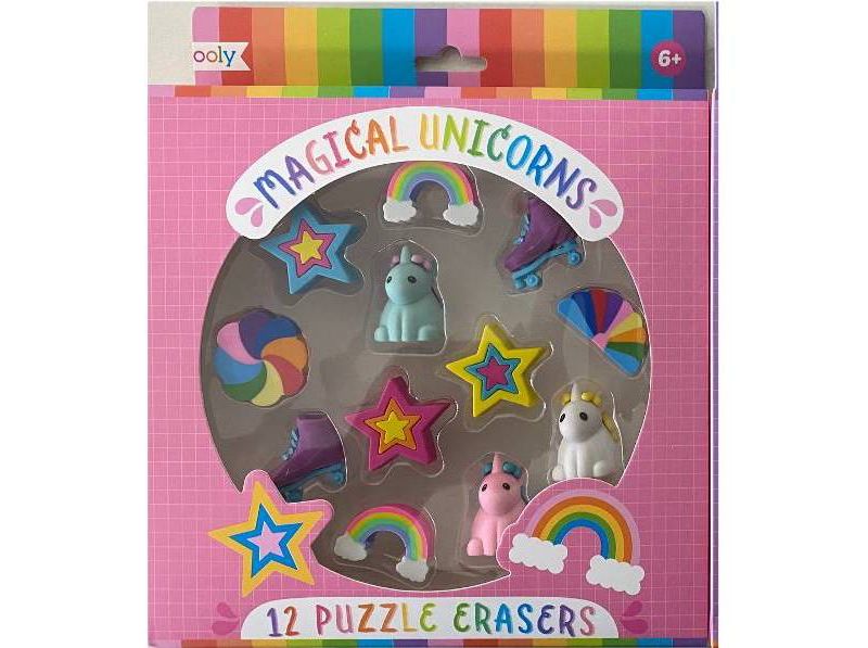 Magical Unicorns Puzzle Eraser - Set of 12