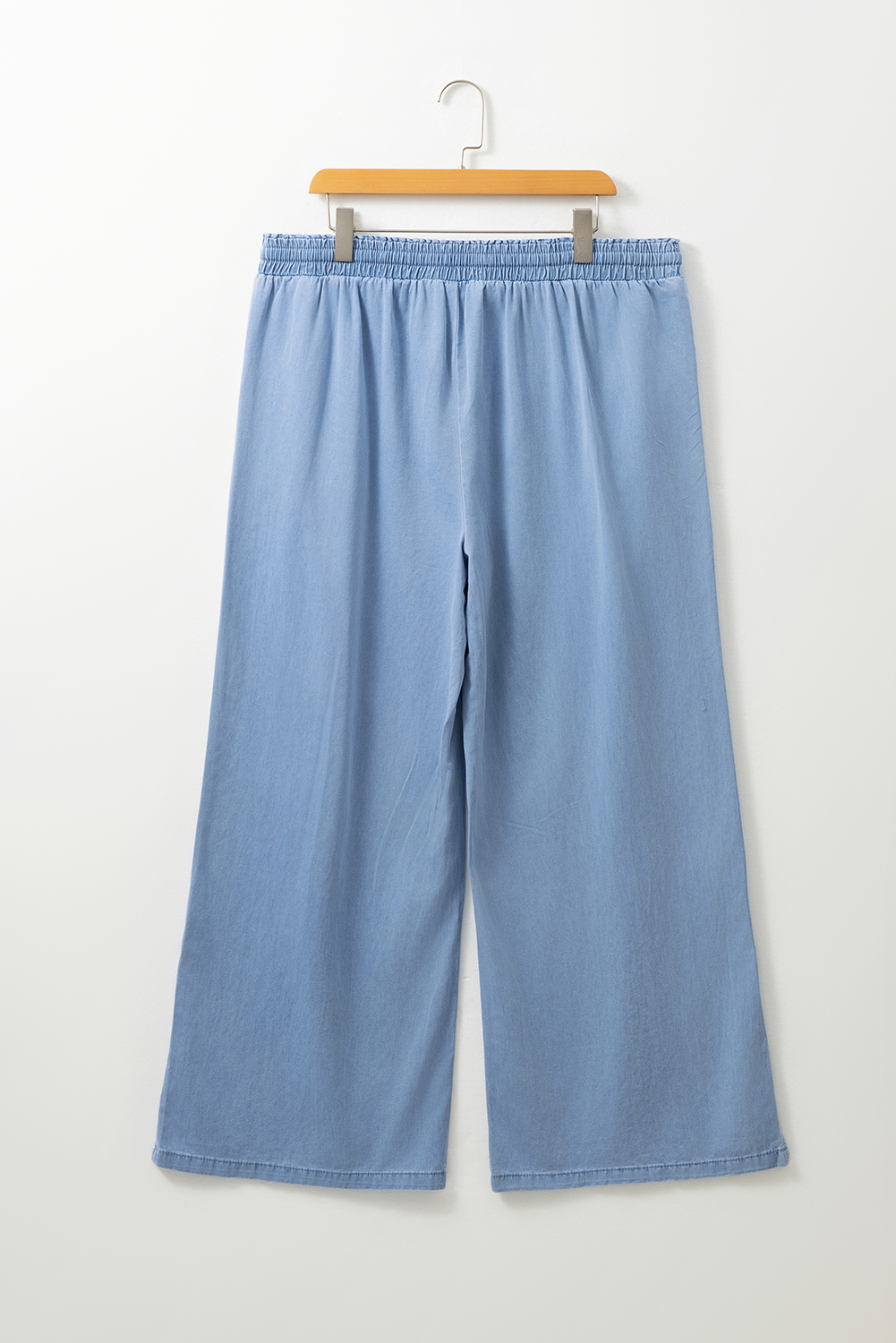 Dark Blue Plus Size Stitching Washed Flare Jeans