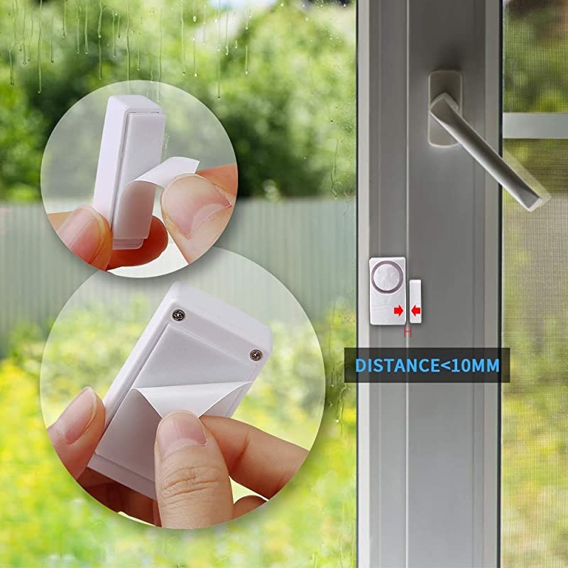 Door and Window Alarm for Home Time Delay Alarm Magnetic Window Alarm Sensors for Home Security Loud 110 dB 8 Pack