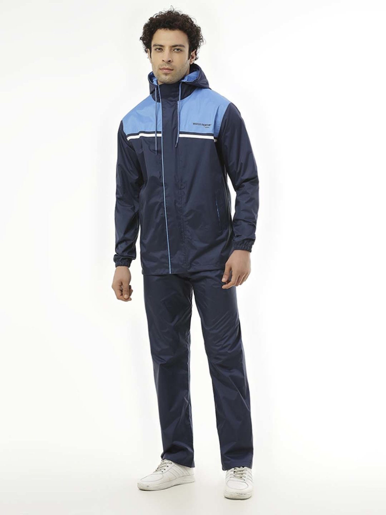 Zeel Navy Colour-Block Rainwear Jacket