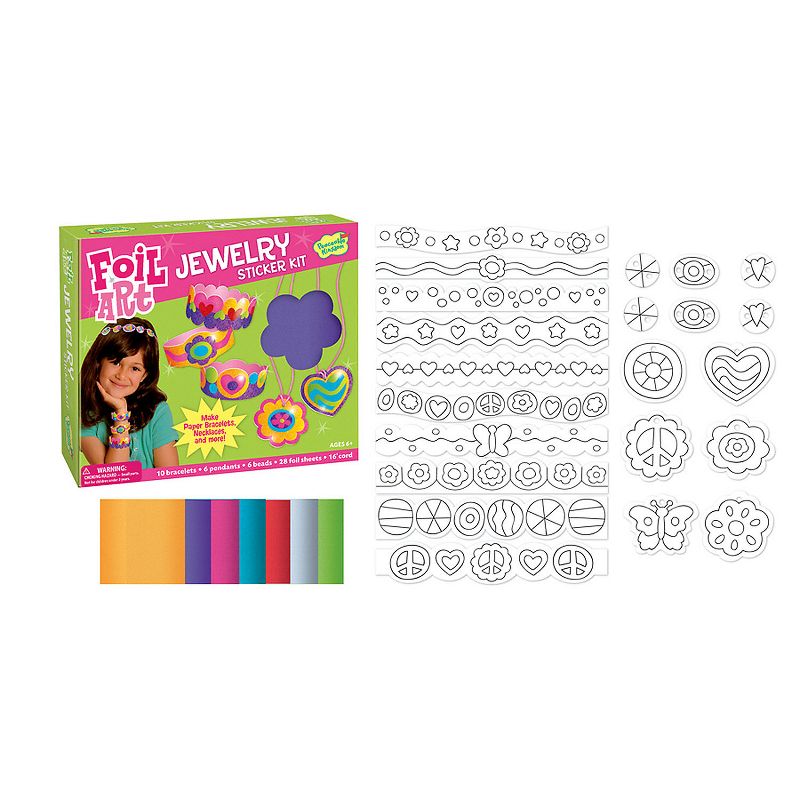 MindWare Jewelry Sticker Kit Foil Art - Stickers -51 Pieces