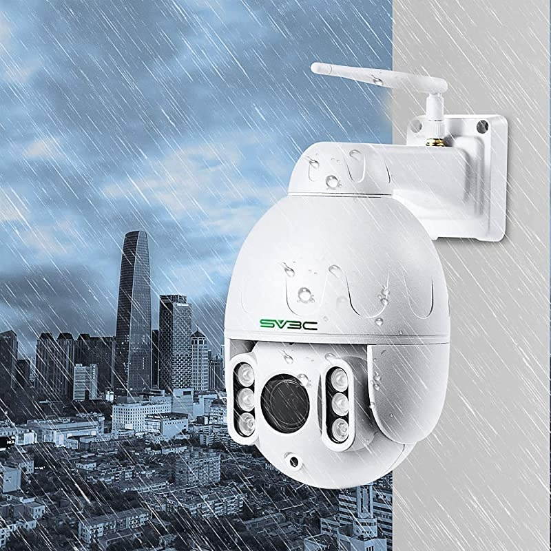 PTZ WiFi Outdoor Camera,  5MP Super HD 355 &deg; 5X Optical Zoom Outdoor Security Cam, 196ft Night Vision, Humanoid Detection, 2 Way Audio, IP66 Waterproof, Work with NVR Blueiris,128GB SD Card Slot