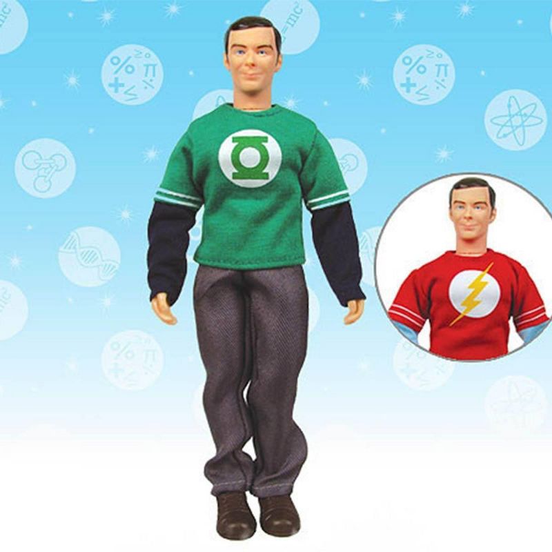 Bif Bang Pow Big Bang Theory Sheldon (Green Lantern/ The Flash) Retro Clothed 8" Figure