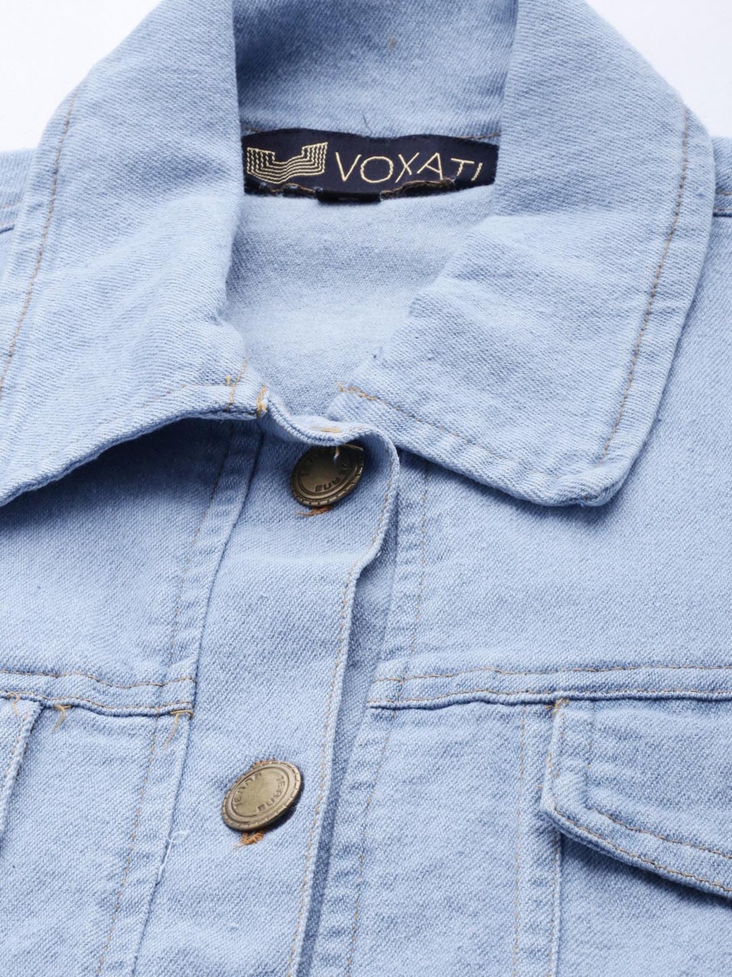 VOXATI Blue Embroidered Denim Jacket
