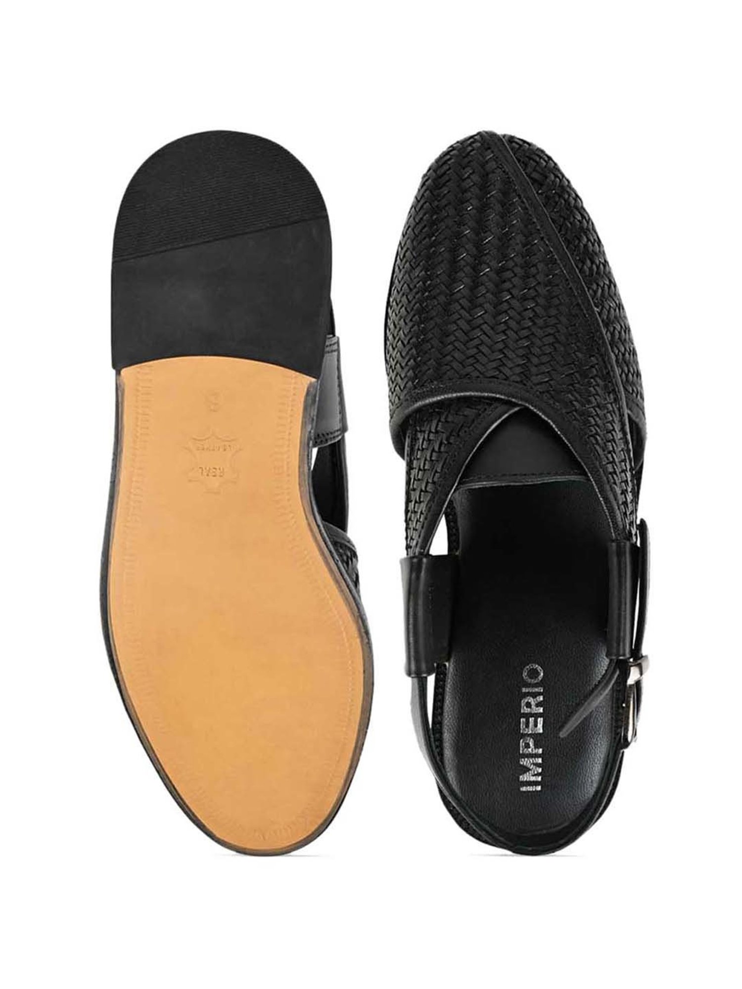 Imperio by Regal Men's Black Back Strap Sandals
