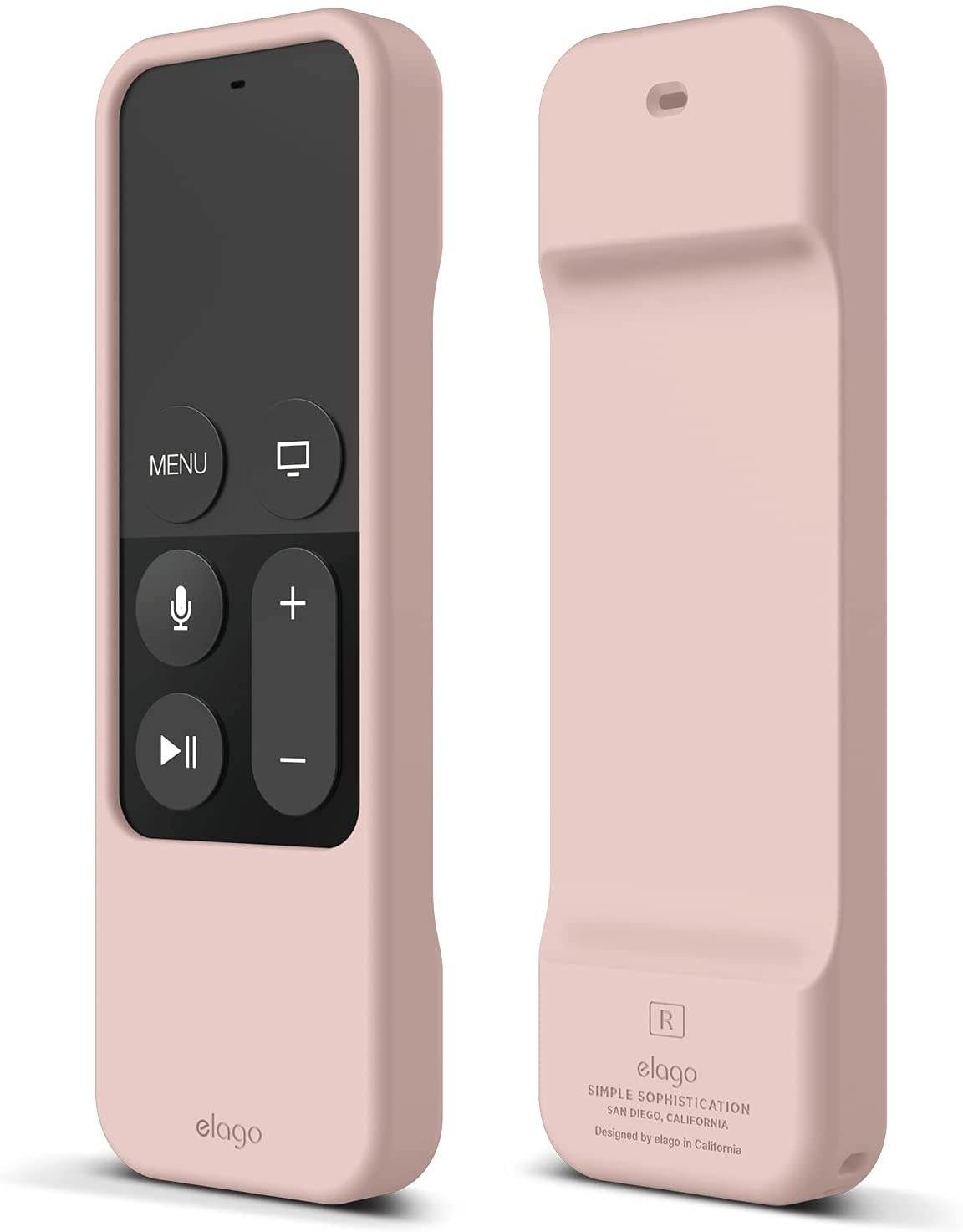 elago R1 Intelli Case [Sand Pink]-[Magnet Technology][Anti-Slip][Lanyard Included][Heavy Shock Absorption] Compatible with Apple TV Siri Remote 1st Generation