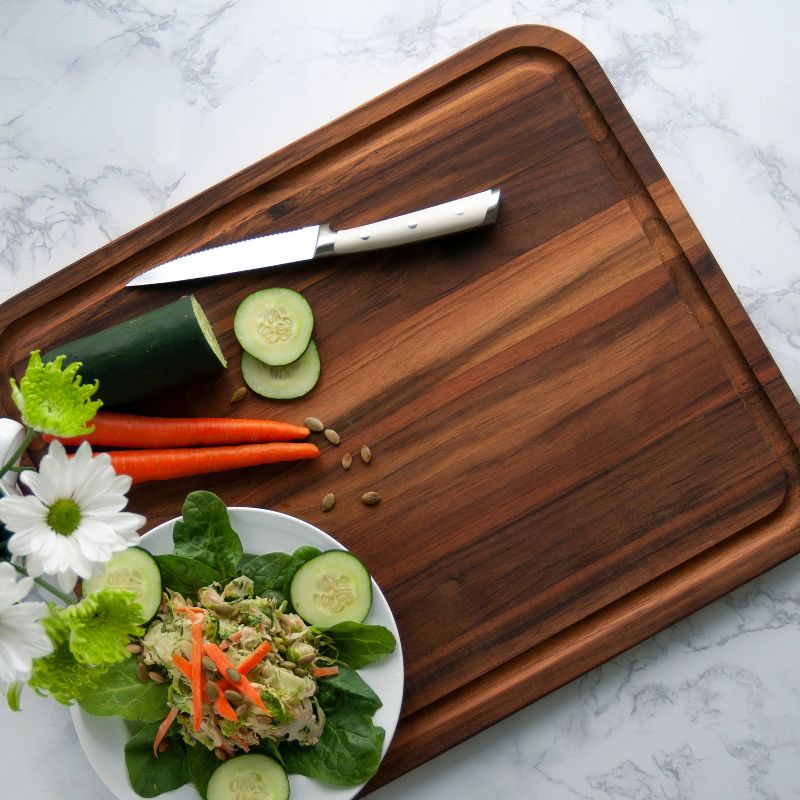 Architec Madeira Teak Edge-Grain Extra Large Utility Cutting Board  15"x17.75"x.75"