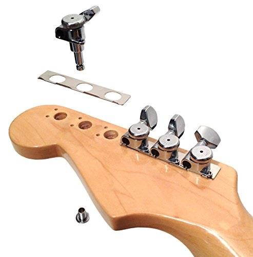 hipshot griplock vintage 6 inline staggered closed 8.5mm tuners with universal mounting plate, chrome