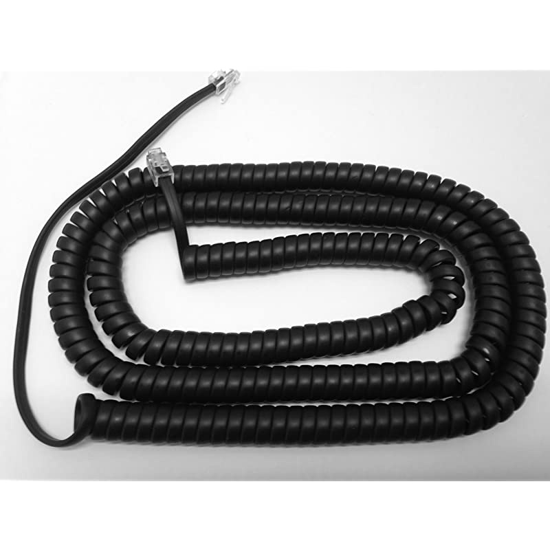 25 Foot Long Handset Receiver Curly Cord for Nortel Norstar T7000 Series Phone T7100 T7208 T7316 T7316E and M3900 Series M3904 M3903 Charcoal