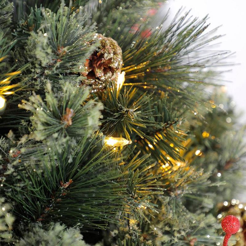 Home Heritage 26 Inch Artificial Holiday Shrub for Indoor/Outdoor w/ LED Lights