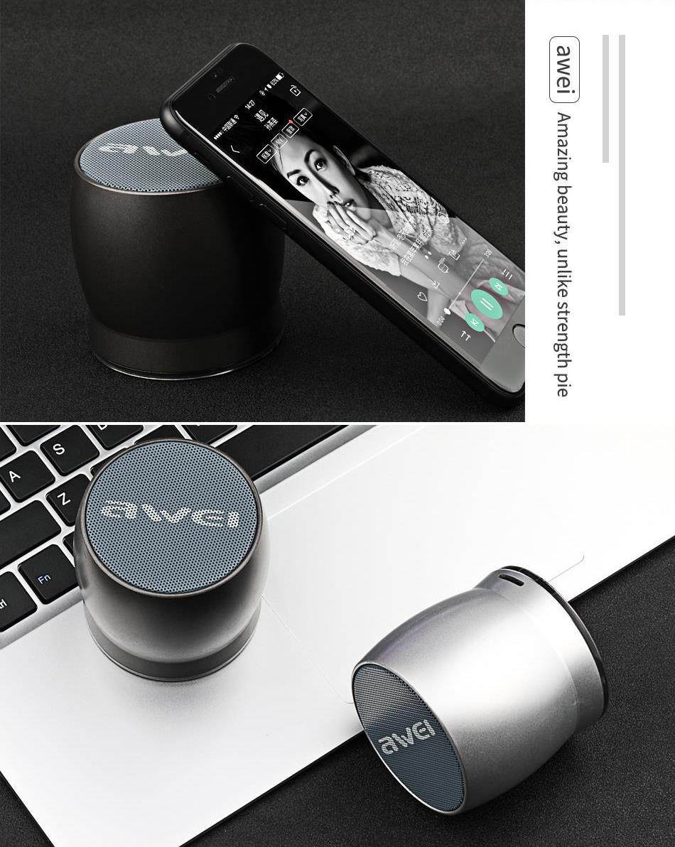 Awei Y500 Mini Bluetooth Speaker 3D Stereo Laptop Portable Wireless Speaker TF Card Audio USB Music Player PC Speaker (Silver)