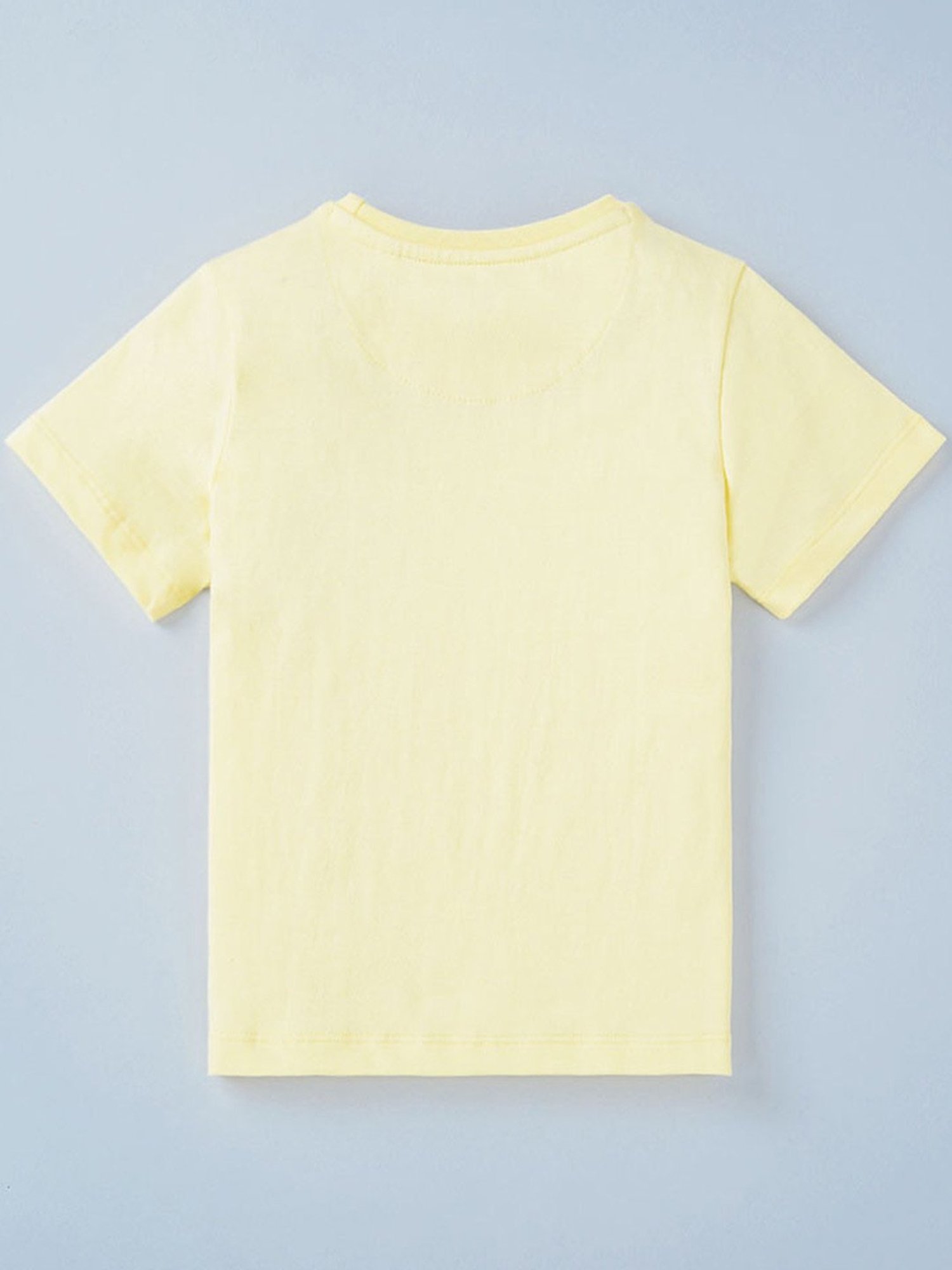Ed-a-Mamma Kids Yellow & Blue Cotton Printed T-Shirt