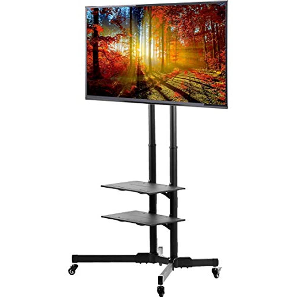 VIVO Mobile TV Cart for 37" to 70" LCD LED Plasma Flat Panel Screens | Rolling TV Stand with Wheels (STAND-TV01B)