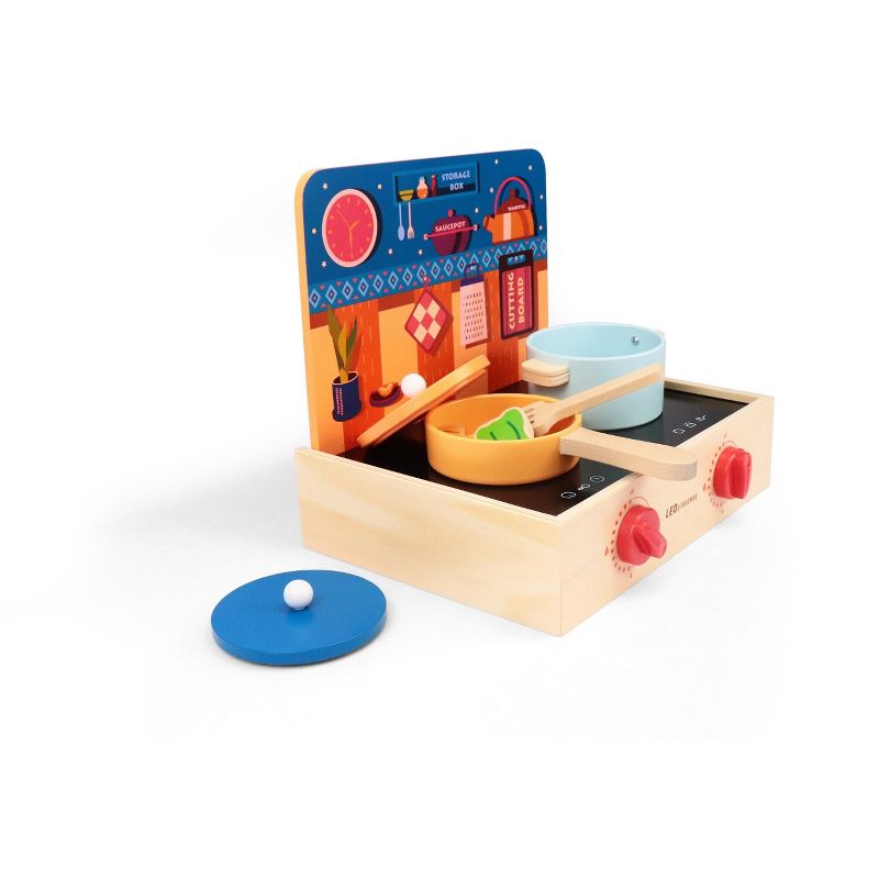 Melissa & Doug Stir and Serve Cooking Utensils (7pc) - Stainless Steel and Wood